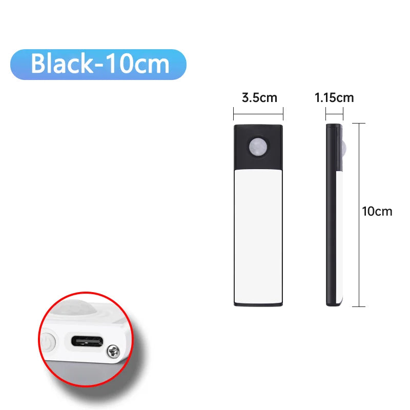 Nachtlicht mit Bewegungssensor – Kabellose, wiederaufladbare USB-LED-Leuchte für Unterschränke, Küche, Schlafzimmer und Kleiderschrank