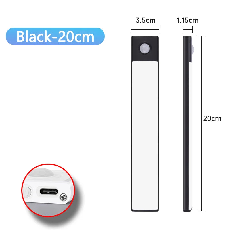 Nachtlicht mit Bewegungssensor – Kabellose, wiederaufladbare USB-LED-Leuchte für Unterschränke, Küche, Schlafzimmer und Kleiderschrank