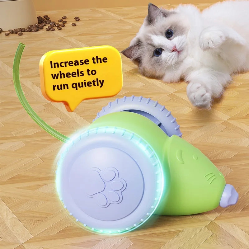 Elektrisches Mäusespielzeug für Katzen – Interaktives, wiederaufladbares Spielzeug mit automatischer Bewegung und intelligenter Hinderniserkennung